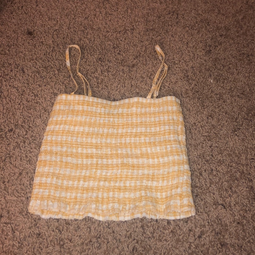 Yellow print crop top